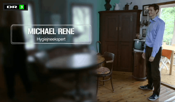 Michael René som hygiejneekspert i Tillykke Du er i live, DR3 okt 2014